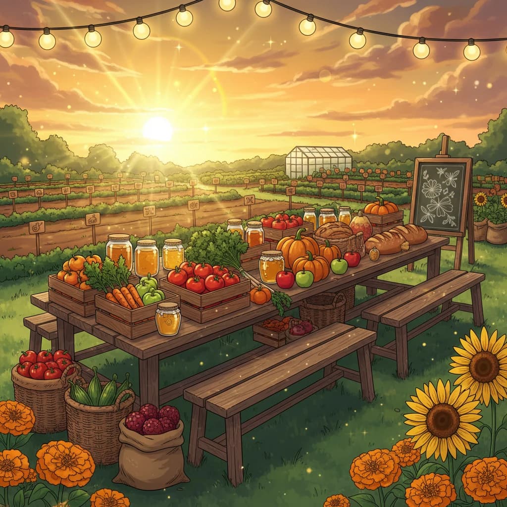 A community coming together around local food production — gardens, markets, sharing