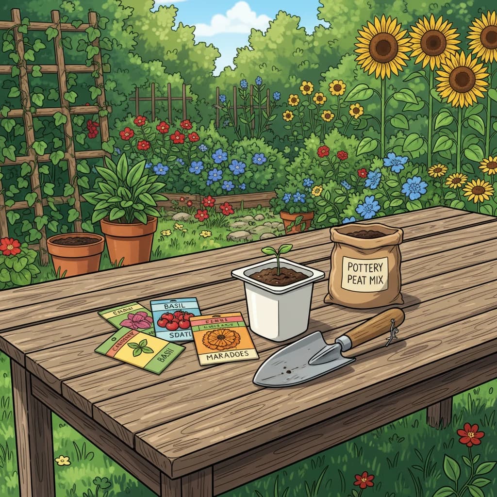 Un tableau simple des coûts qui montre une première installation de jardin abordable
