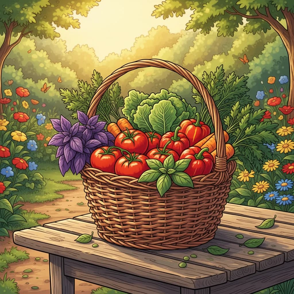 Un jardinier qui tient un panier de légumes frais cultivés de façon naturelle