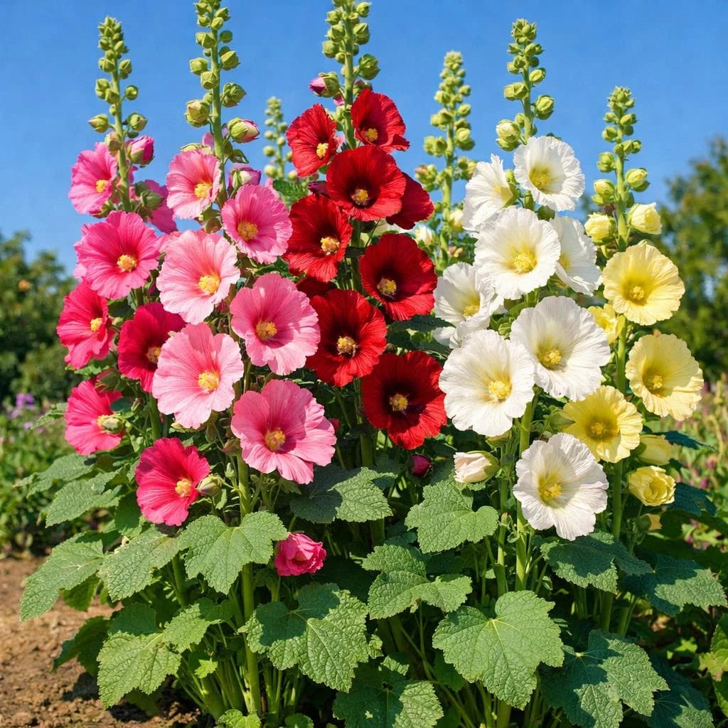 Hollyhocks