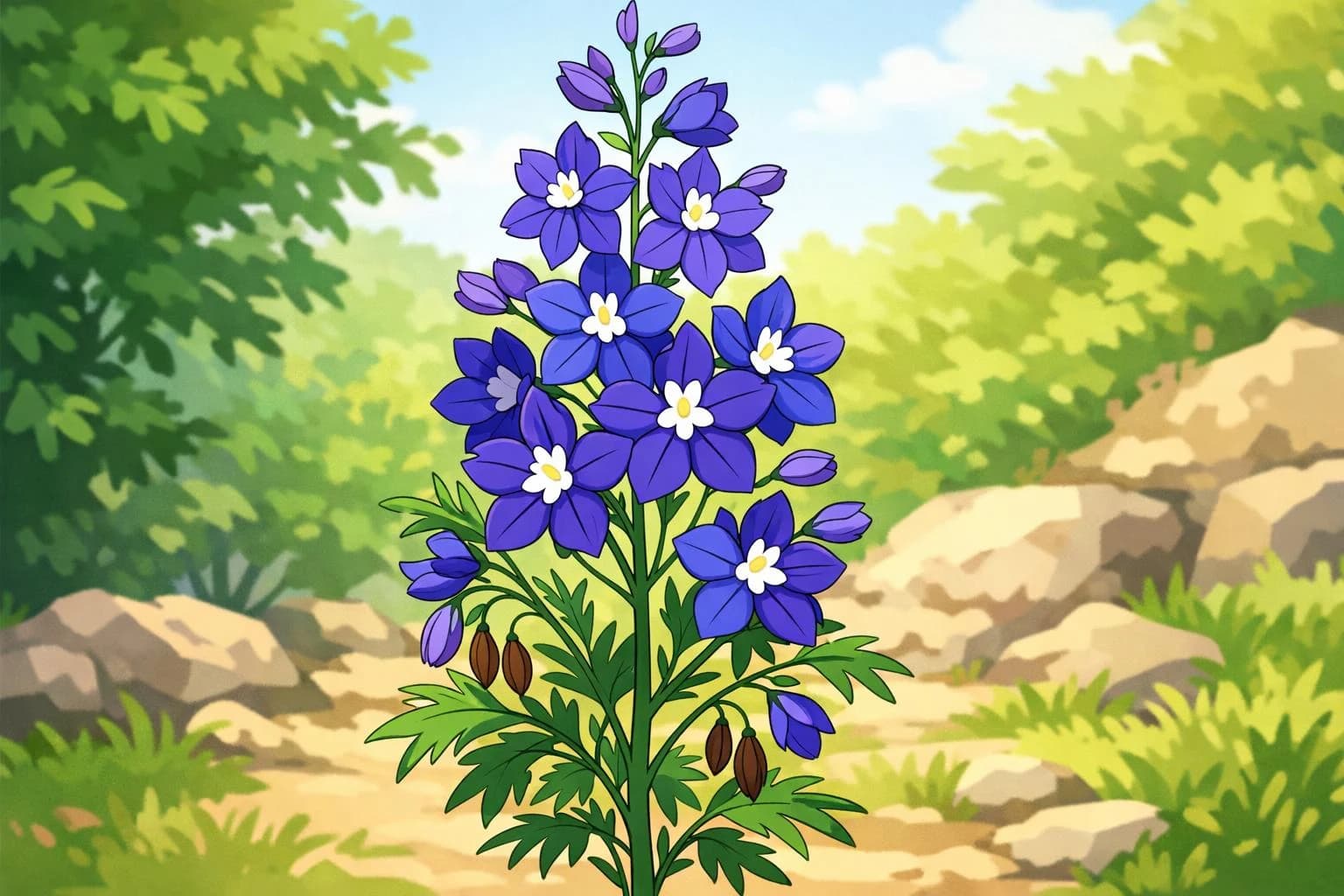 Larkspur illustration