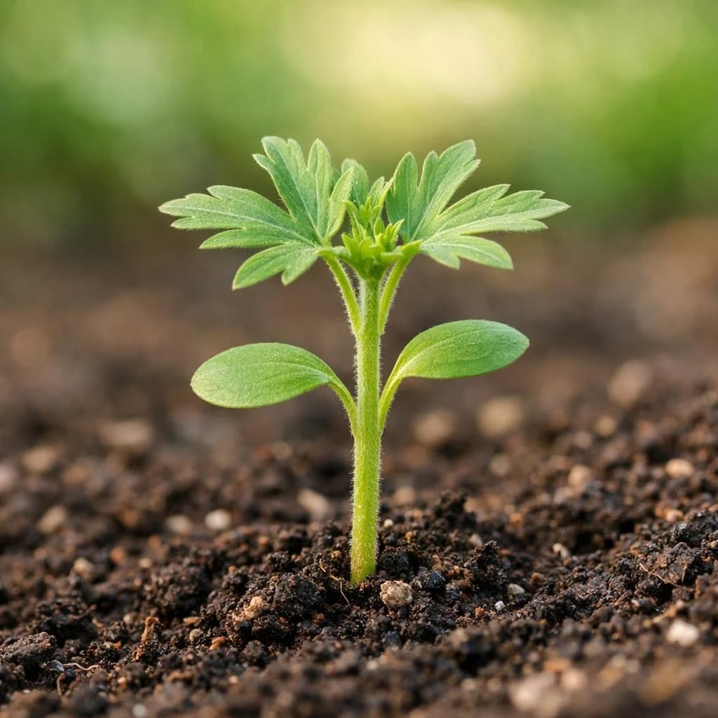 Larkspur seedling