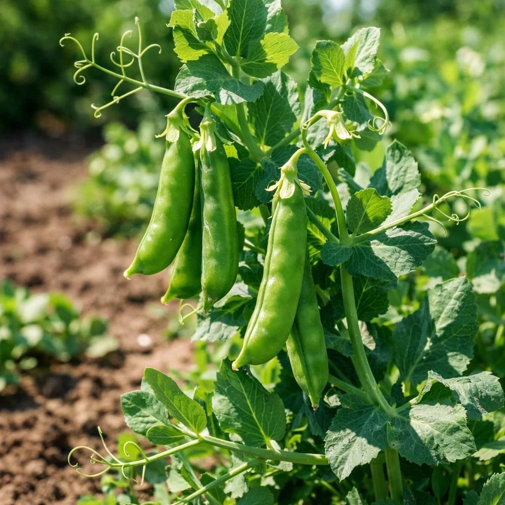 Peas mature
