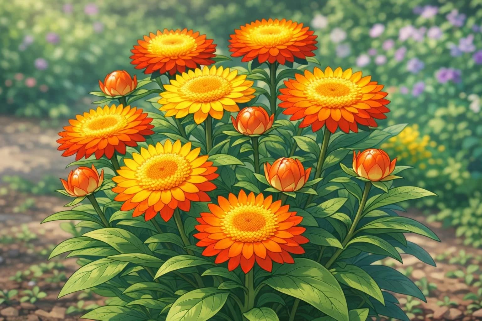 Strawflower illustration